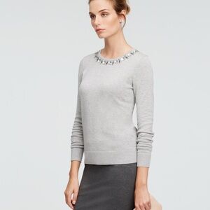 Ann Taylor Jewel Neck Sweater
